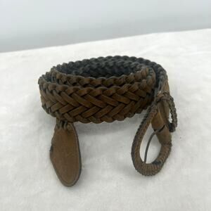 Unbranded Nubuck Braided Belt Wrapped Buckle Soft Brown 2X  Cowgirl Gorpcore